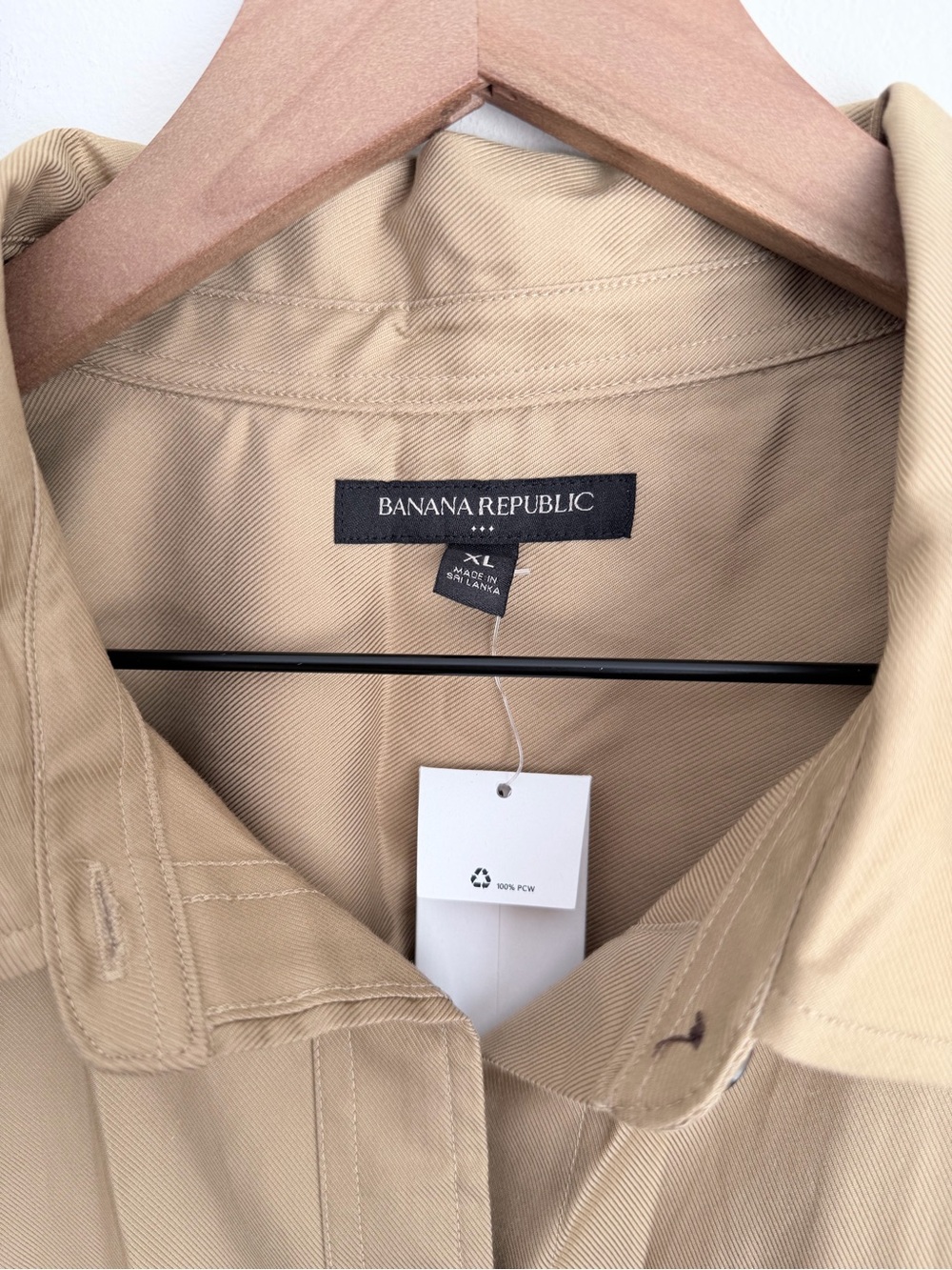 banana republic new british khaki button up heritage shirt women long sleeve XL - Picture 4 of 8